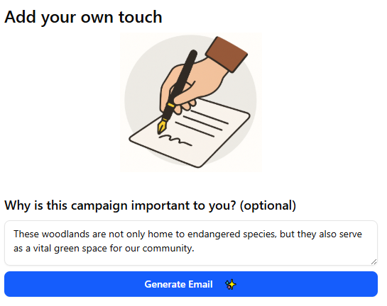 Users can add personal comments used in AI generation